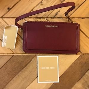 Michael Kros leather wristlet